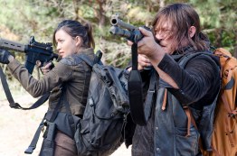 Christian Serratos as Rosita Espinosa and Norman Reedus as Daryl Dixon - The Walking Dead _ Season 6, Episode 14 - Photo Credit: Gene Page/AMC