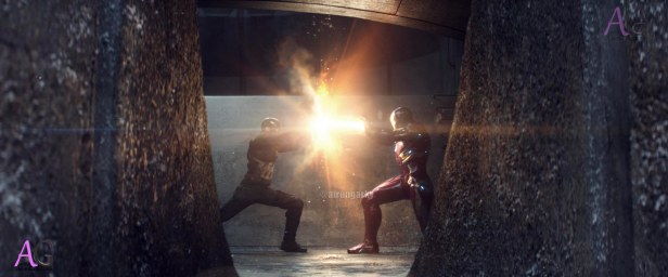 Marvel's Captain America: Civil War L to R: Captain America/Steve Rogers (Chris Evans) and Iron Man/Tony Stark (Robert Downey Jr.) Photo Credit: Film Frame © Marvel 2016